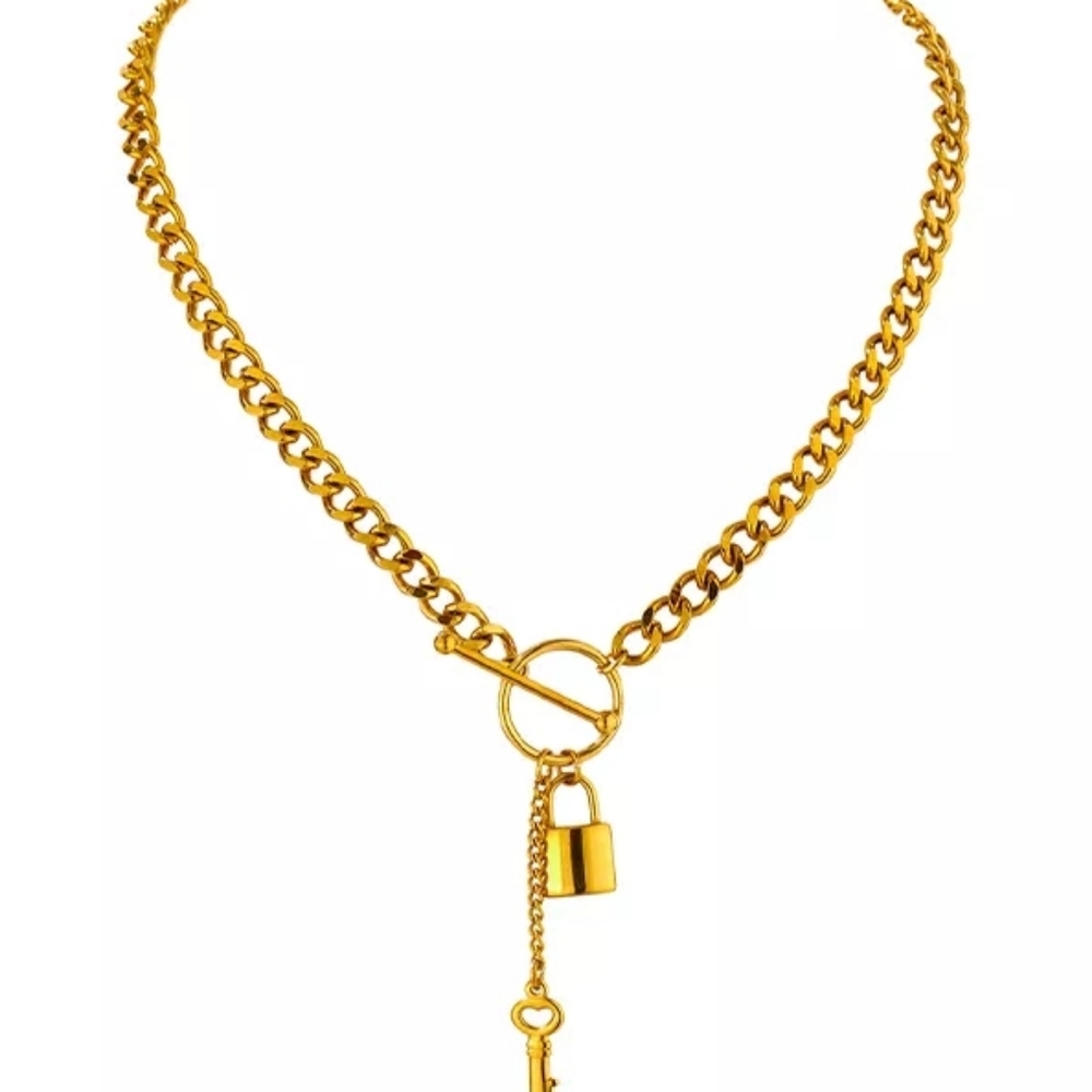 Stylish Metal Lock Necklace